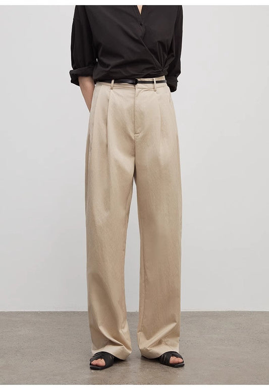 Low-Waist Double-Pleat Trousers