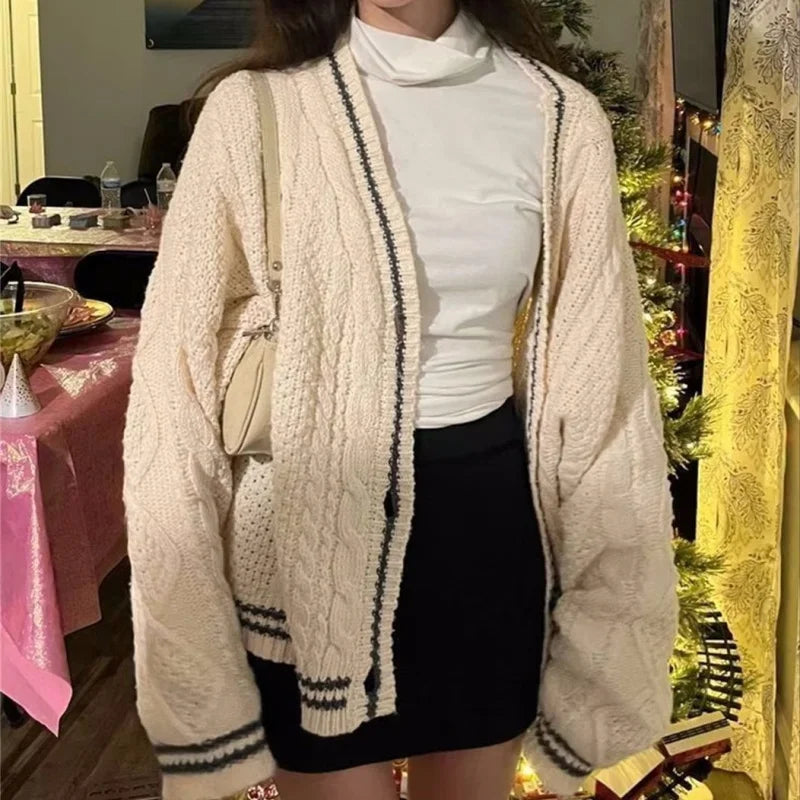 Cream Knitted Cardigan with Star Details