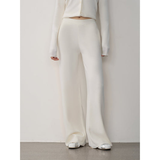 Premium Merino Wool Set – Cardigan & Wide-Leg Trousers