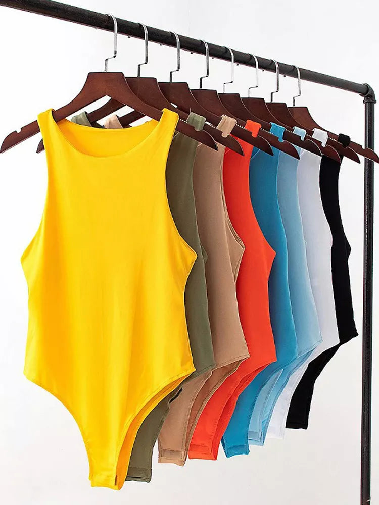 letní pevné sexy bodycon dámské body 8 barev zelené slim