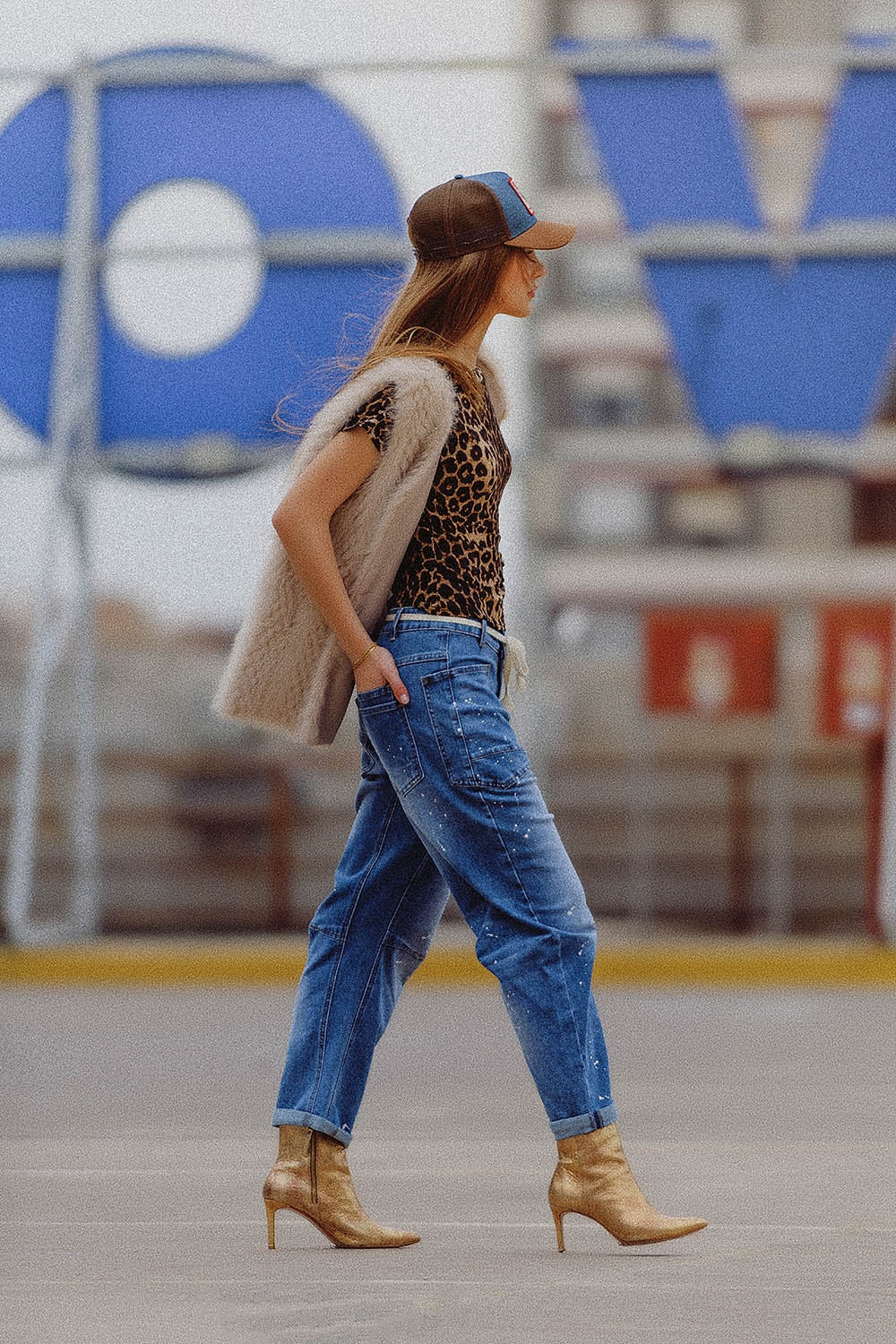 Soft Faux Fur Vest in Beige