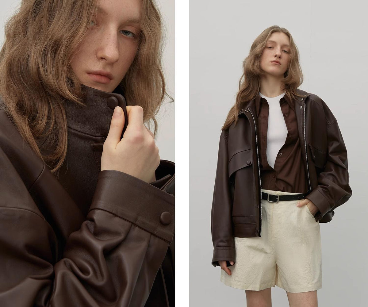 Oversized New Zealand Sheepskin Leather Jacket