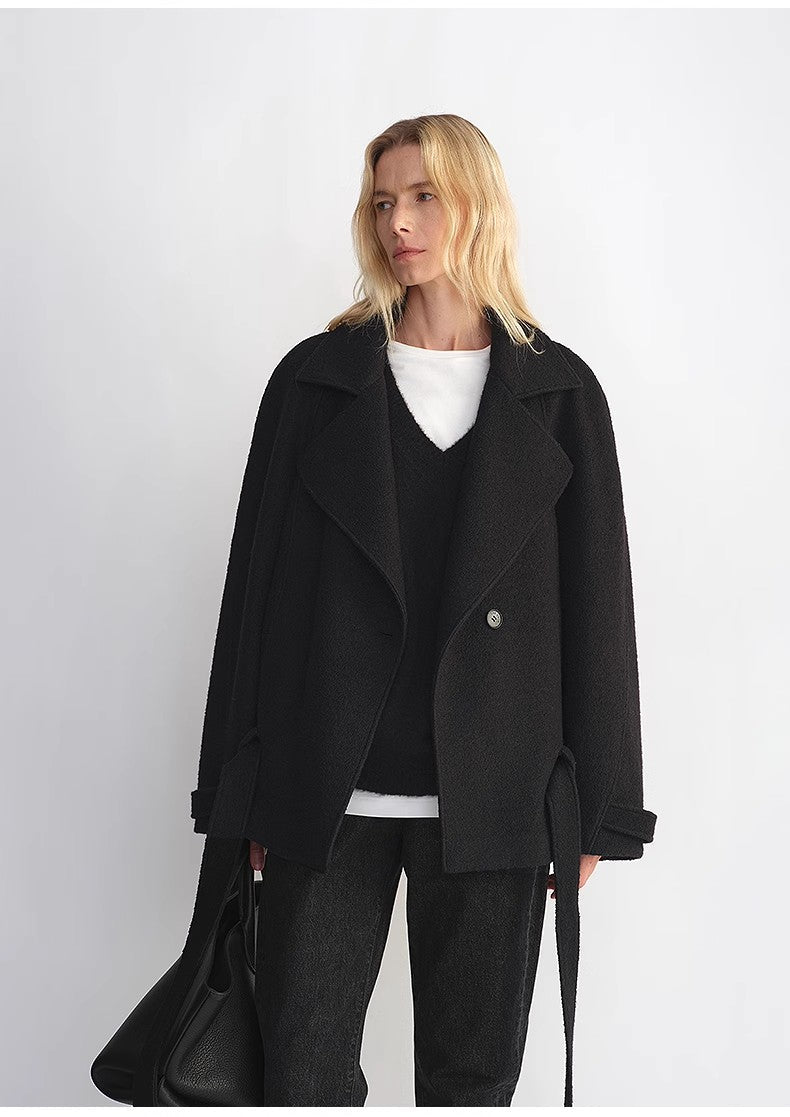 Relaxed Wool-Blend Jacket with Belt