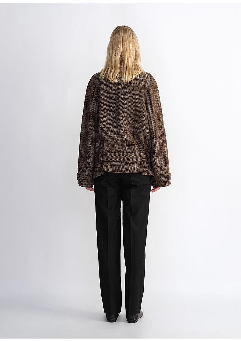 Relaxed Wool-Blend Jacket with Belt