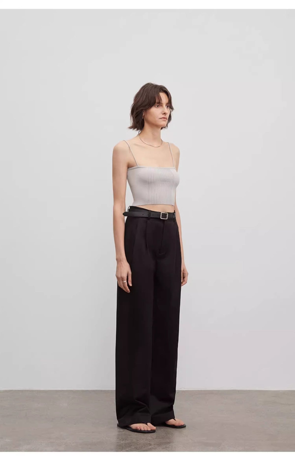 Low-Waist Double-Pleat Trousers