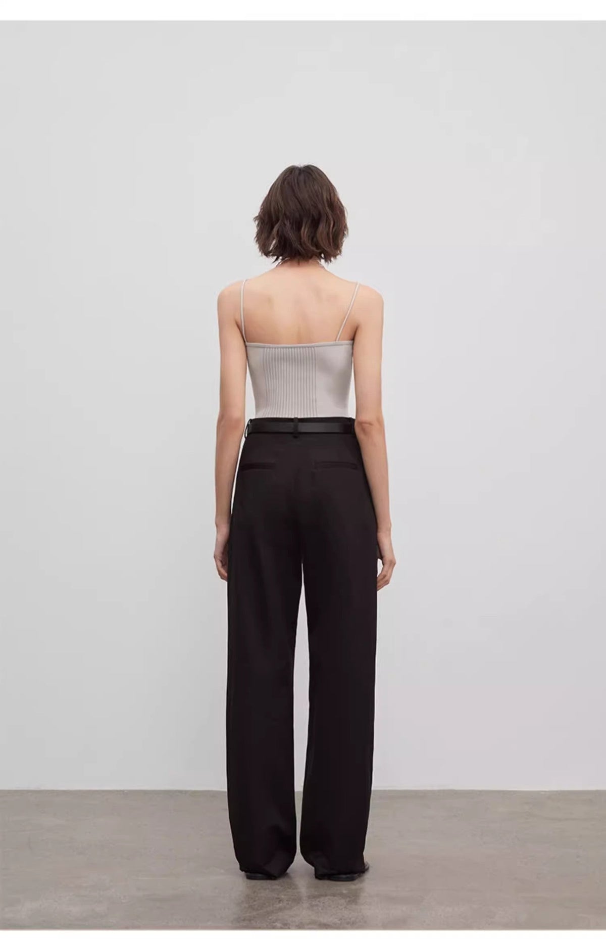 Low-Waist Double-Pleat Trousers
