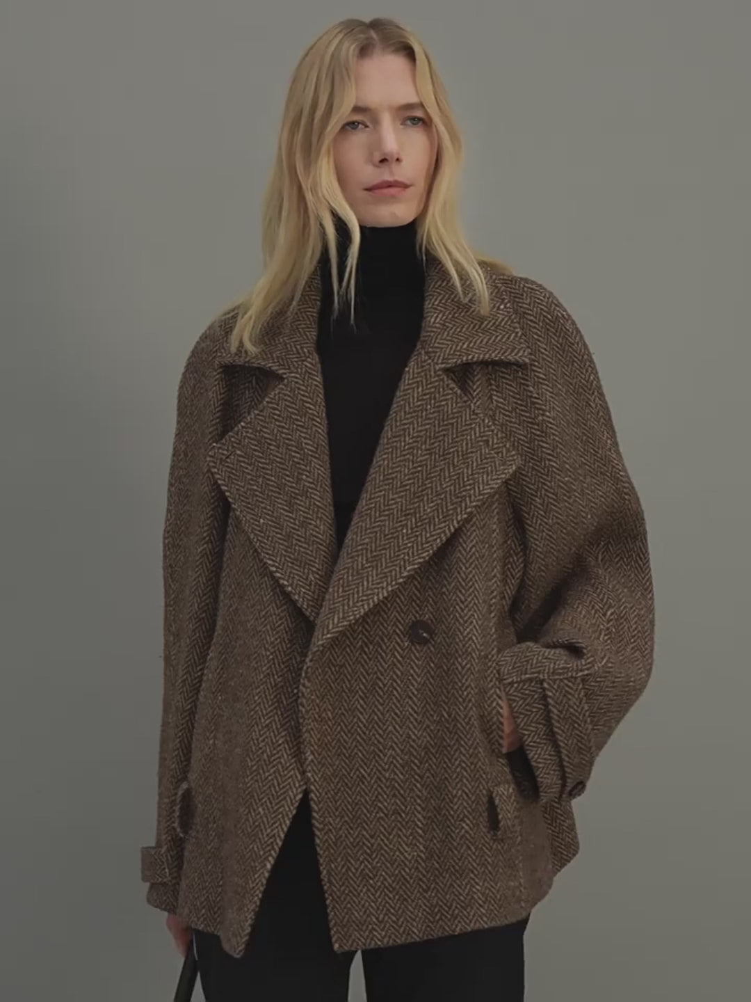 Relaxed Wool-Blend Jacket with Belt