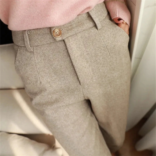 Woolen Pencil Pants