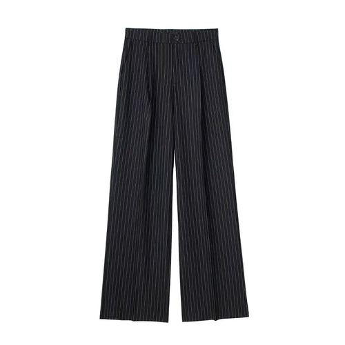 TRAF Women's Formal Pants Office Wear Women Striped Grey Black Pants