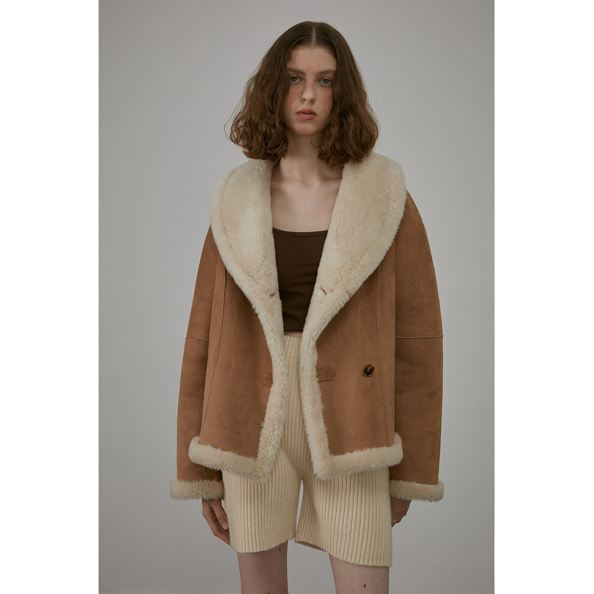 Reversible Faux Shearling Short Jacket