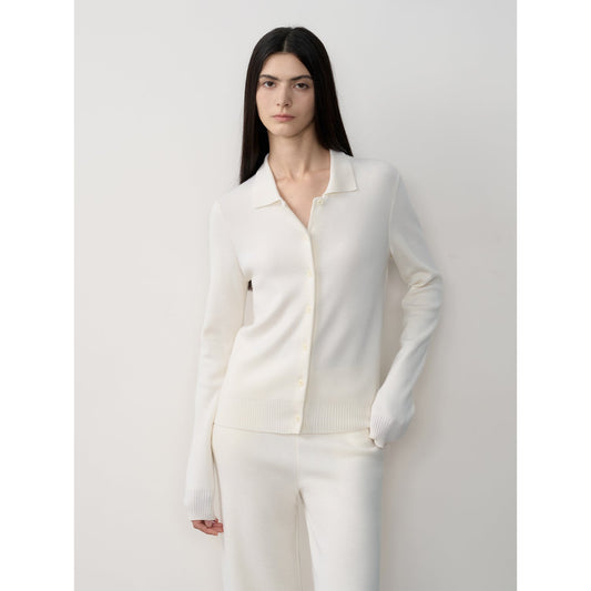 Premium Merino Wool Set – Cardigan & Wide-Leg Trousers