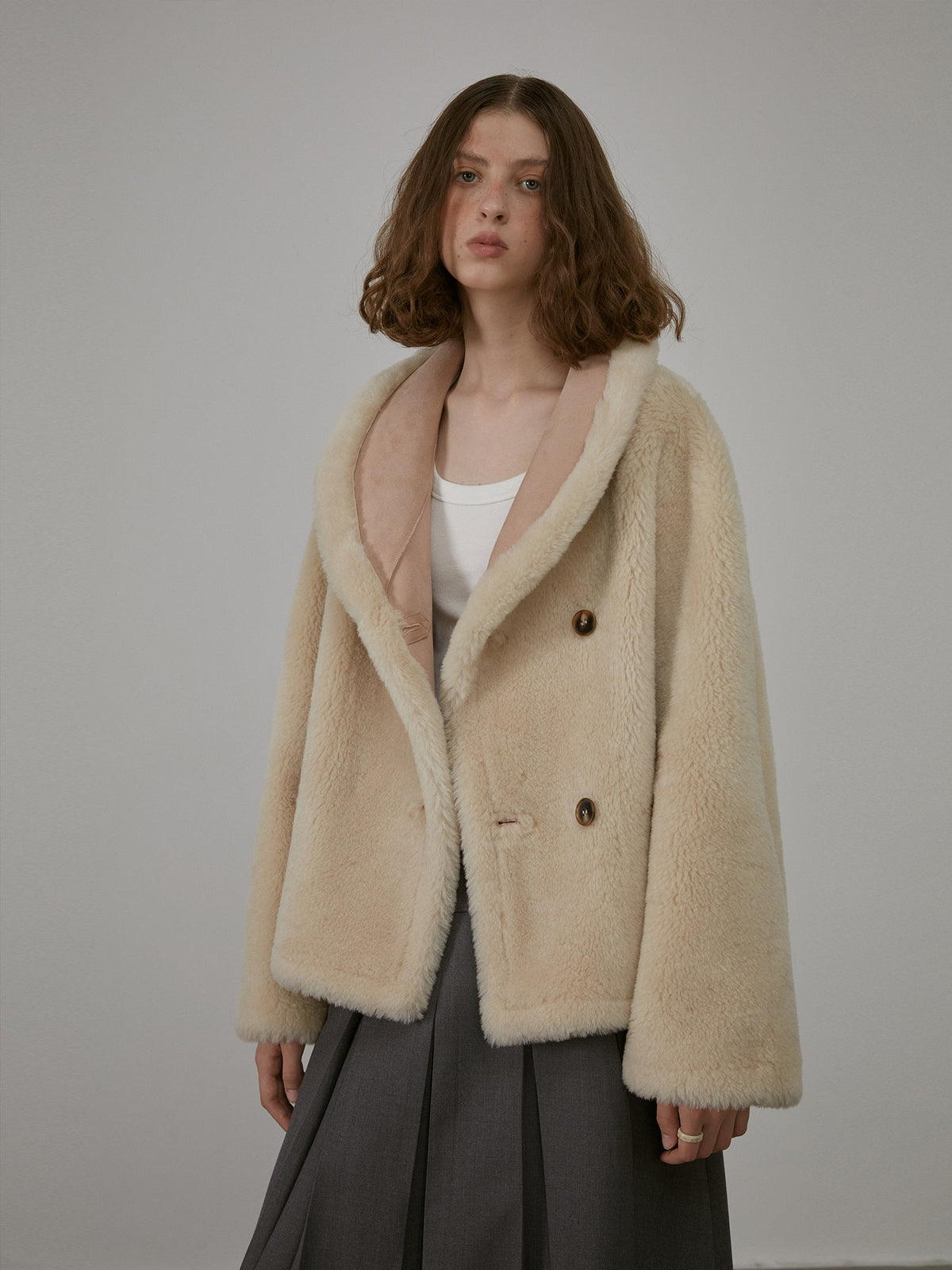 Reversible Faux Shearling Short Jacket