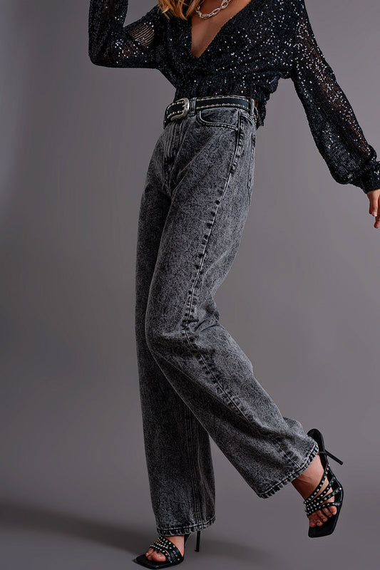 Black High-Waist Mom Fit Jeans