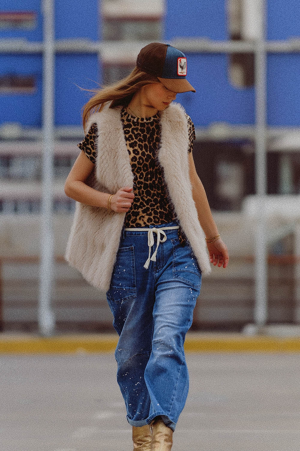 Soft Faux Fur Vest in Beige