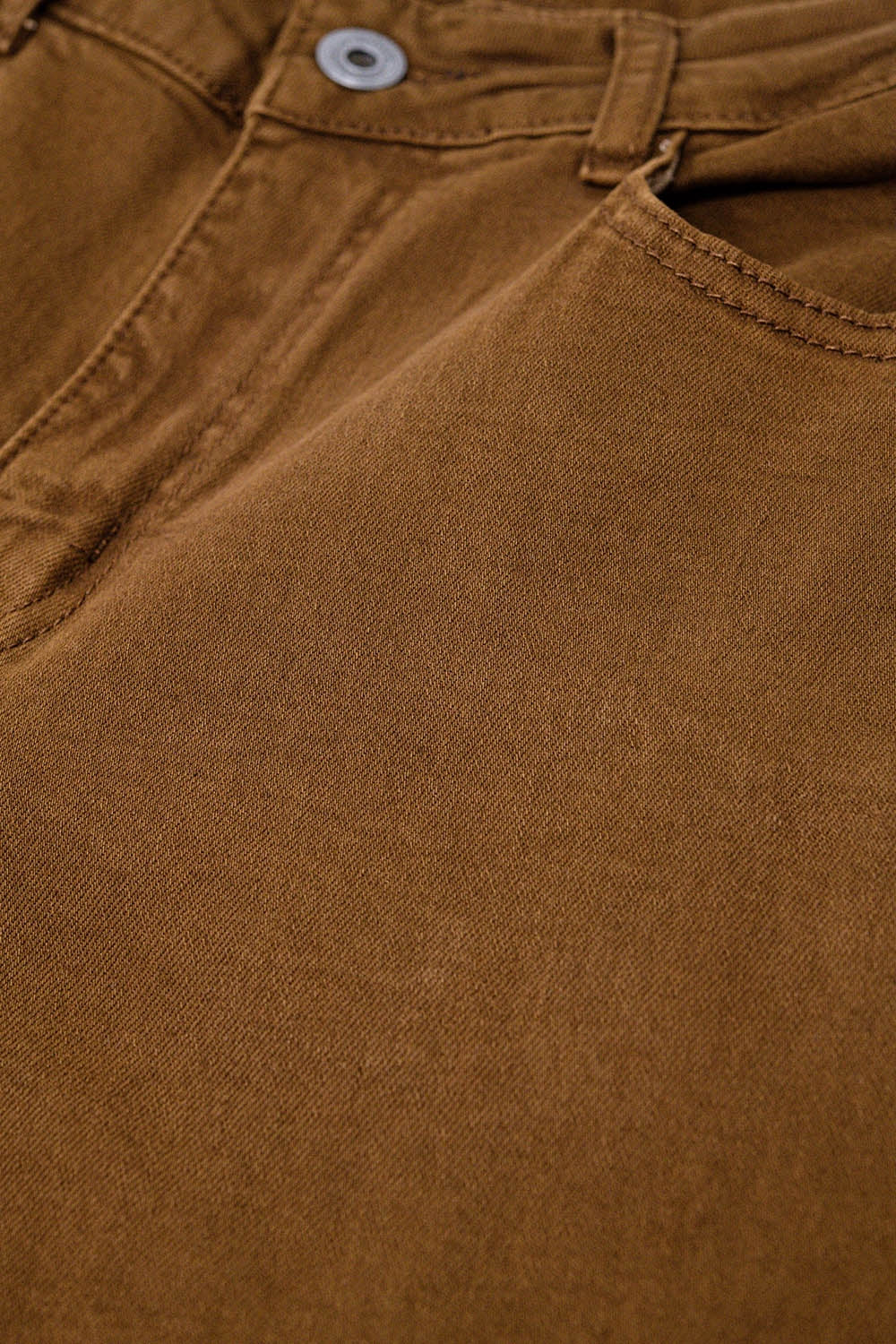 Brown Wide-Leg Jeans with Leopard Cuffs